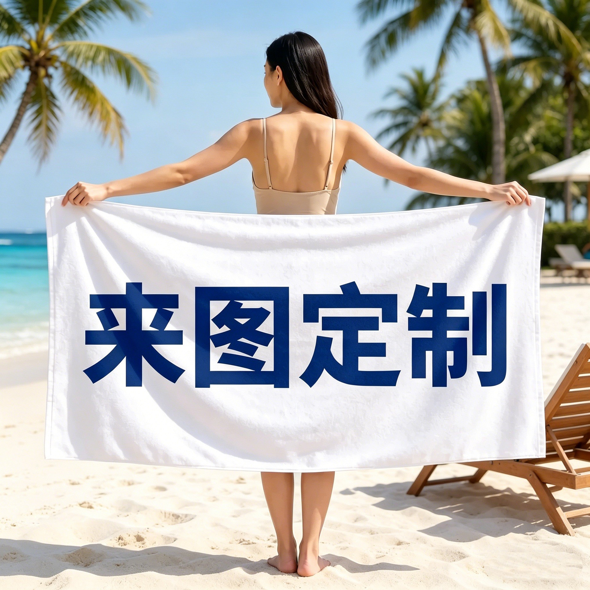 沙滩巾定制数码印花图案超细纤维浴巾游泳沙滩垫跨境来图定制浴巾